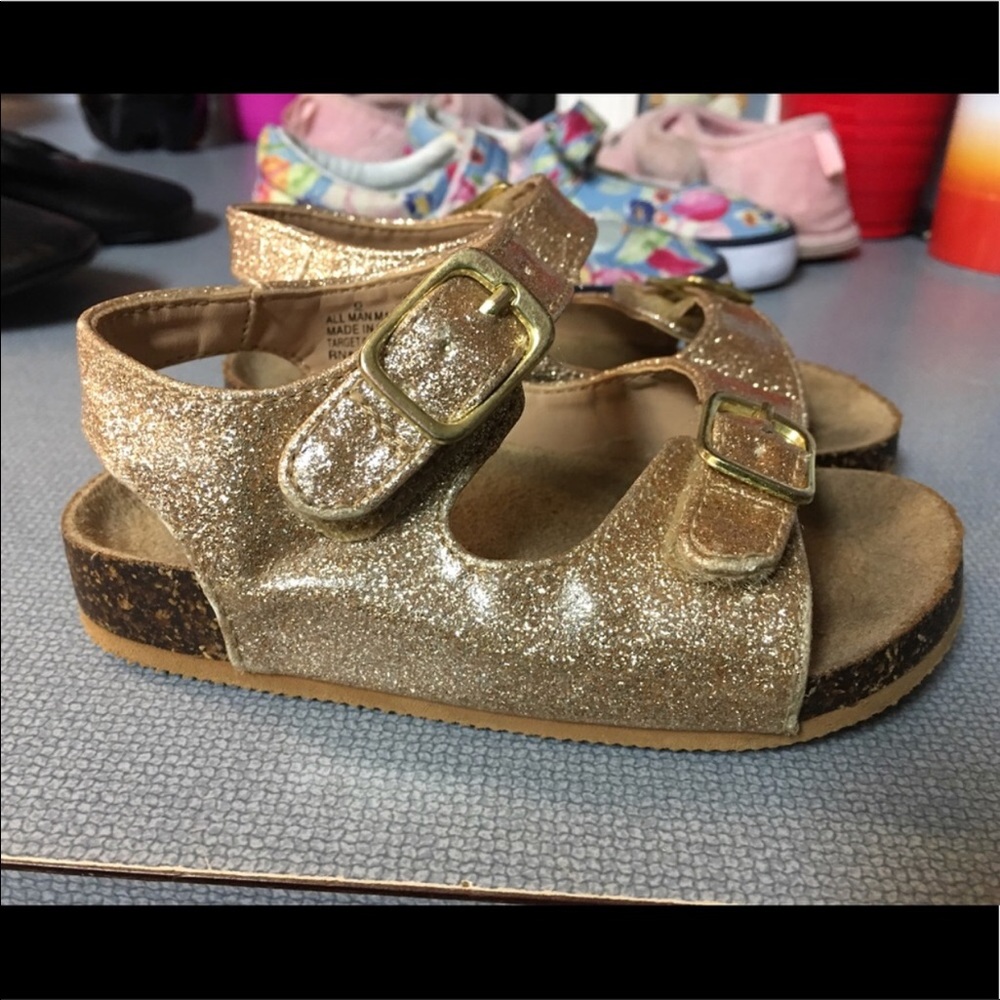 Toddler Burks with Gold Glitter